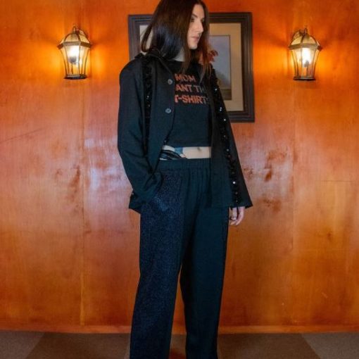 스팽글 셔츠 재킷/파자마 (블랙)