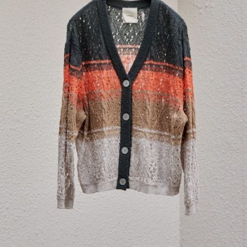 브로큰 레이스 보더 카디건 그레이 [오프라인 매장 한정]