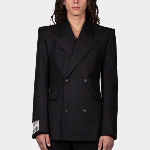 피티드 더블 브레스트 테일러링 블랙 울